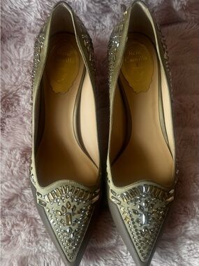 Rene Caovilla Crystal & Bead Pointed-Toe Heels